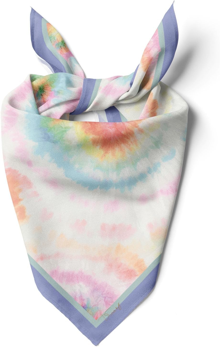 dscarf Womens Neck Scarf 21"x21" Small Square | Headband Scarf Ethnic Bandana Head Scarf Flowering Breathable Lightweight Rainbow Design 1
