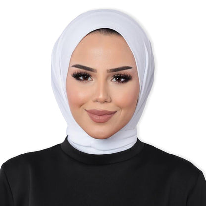 Instant Muslim Turban Hijab Women Premium Jersey Head Scarf Wrap Instant Hijab with Snap | Ready Pre sewn Jersey Turban (White)