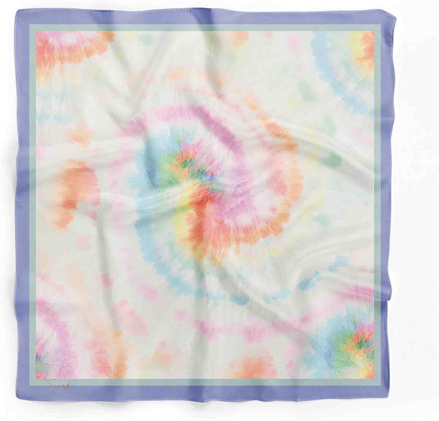 dscarf Womens Neck Scarf 21"x21" Small Square | Headband Scarf Ethnic Bandana Head Scarf Flowering Breathable Lightweight Rainbow Design 1