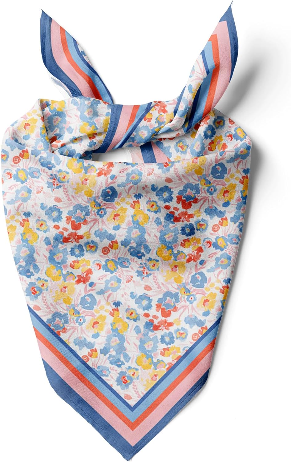 dscarf Womens Neck Scarf 21"x21" Small Square | Headband Scarf Ethnic Bandana Head Scarf Flowering Breathable Lightweight Flowering Design 12