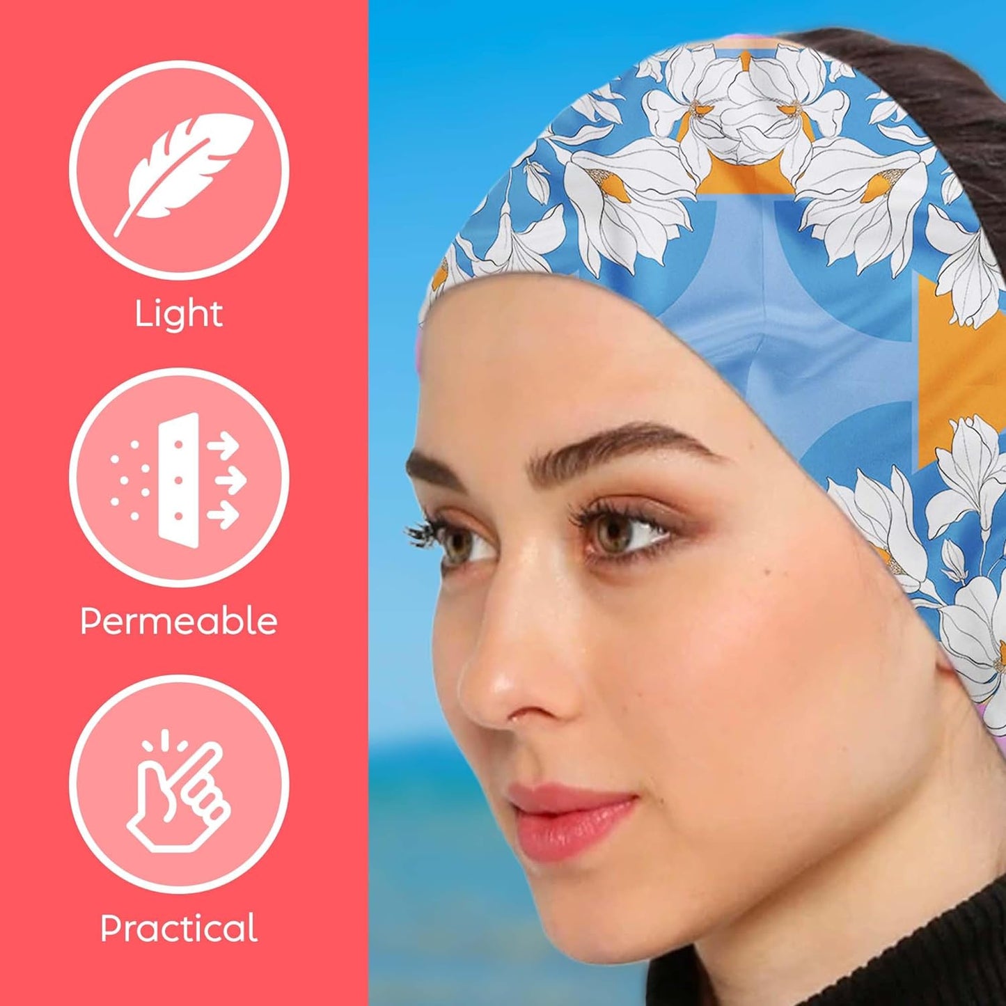 dscarf Womens Neck Scarf 21"x21" Small Square | Headband Scarf Ethnic Bandana Head Scarf Flowering Breathable Lightweight Flowering Design 17