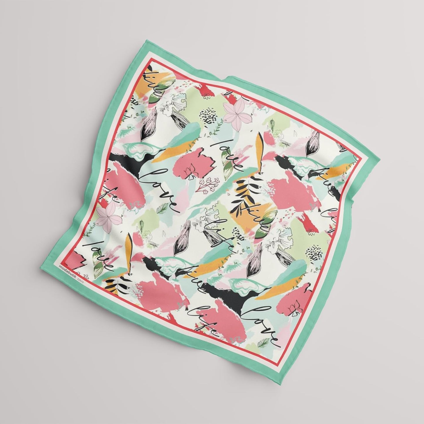 dscarf Womens Neck Scarf 21"x21" Small Square | Headband Scarf Ethnic Bandana Head Scarf Flowering Breathable Lightweight Flowering Design 13