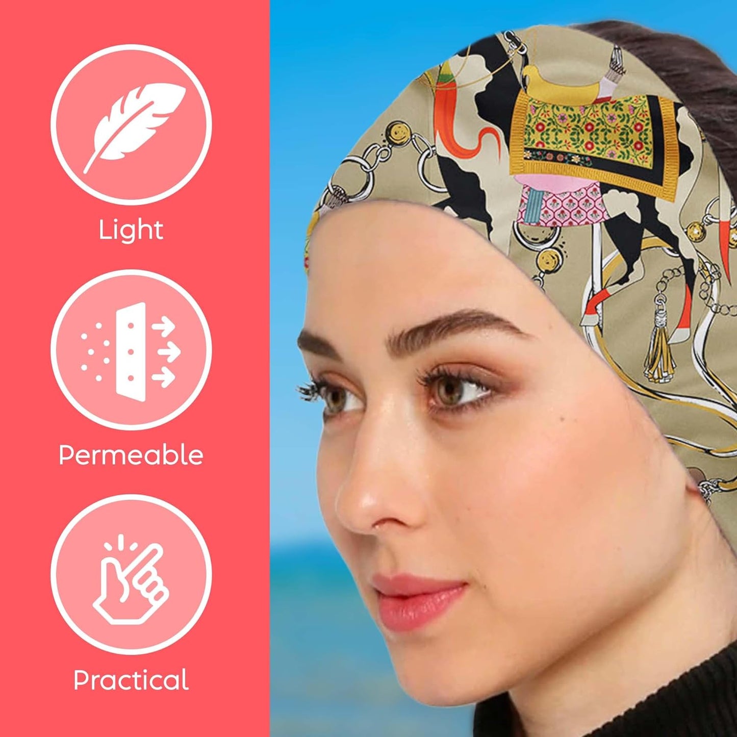 dscarf Womens Neck Scarf 21"x21" Small Square | Headband Scarf Ethnic Bandana Head Scarf Flowering Breathable Lightweight Ethnic Design 4