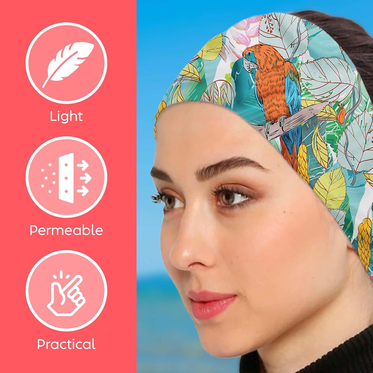 dscarf Womens Neck Scarf 21"x21" Small Square | Headband Scarf Ethnic Bandana Head Scarf Flowering Breathable Lightweight Flowering Design 16