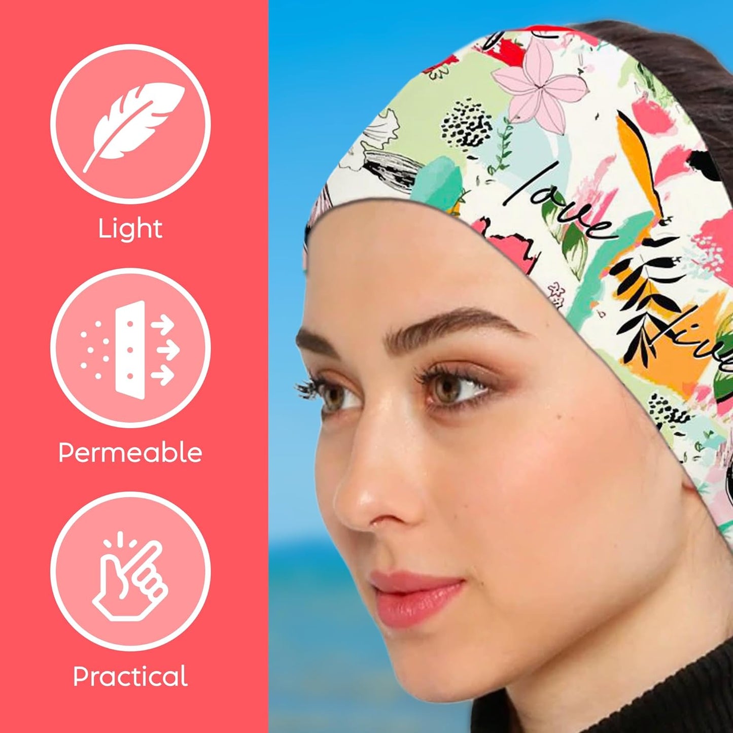 dscarf Womens Neck Scarf 21"x21" Small Square | Headband Scarf Ethnic Bandana Head Scarf Flowering Breathable Lightweight Flowering Design 13