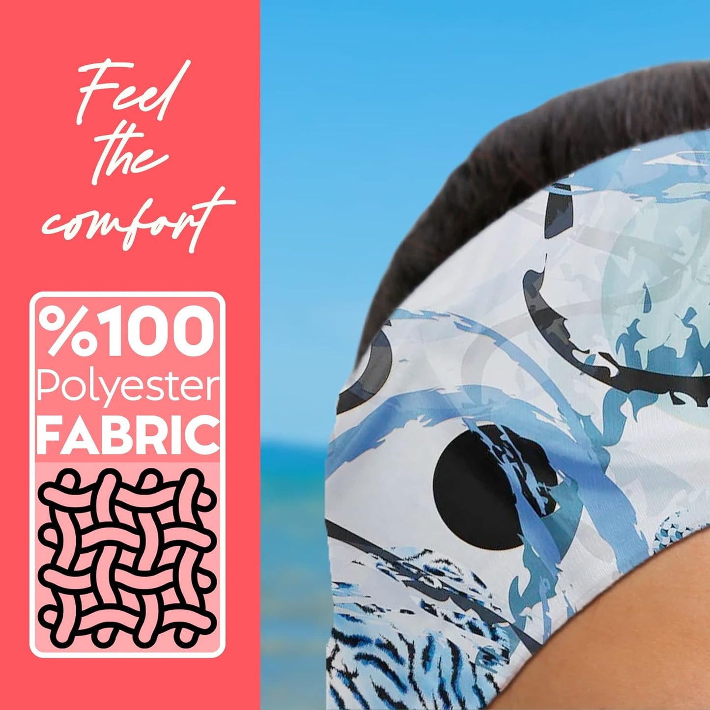dscarf Womens Neck Scarf 21"x21" Small Square | Headband Scarf Ethnic Bandana Head Scarf Flowering Breathable Lightweight Blue Design 1