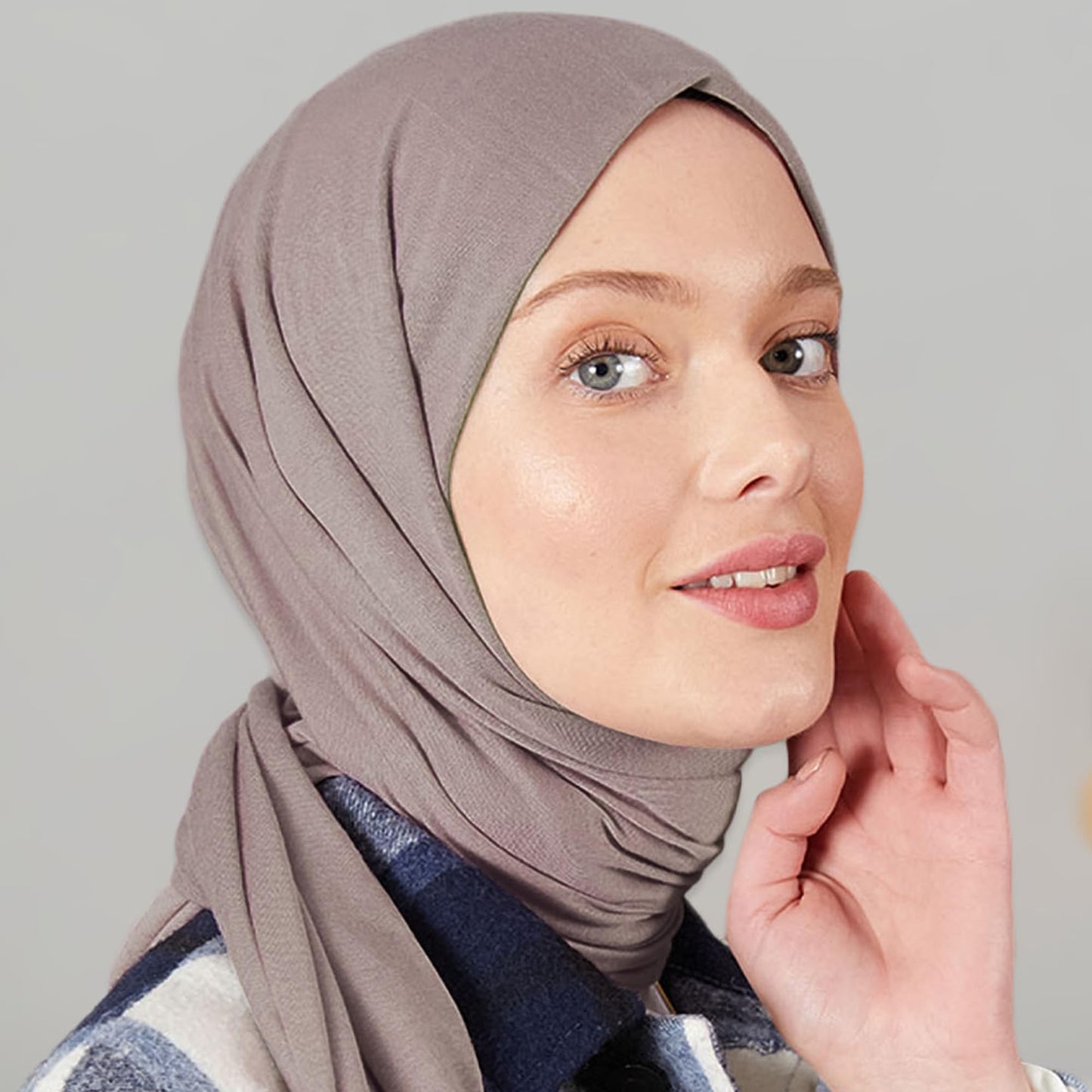 Premium Jersey Head Scarf Wrap Instant Hijab For Women | Women Muslim Instant Hijab | Ready Pre sewn Jersey Turban (Mink Stone)