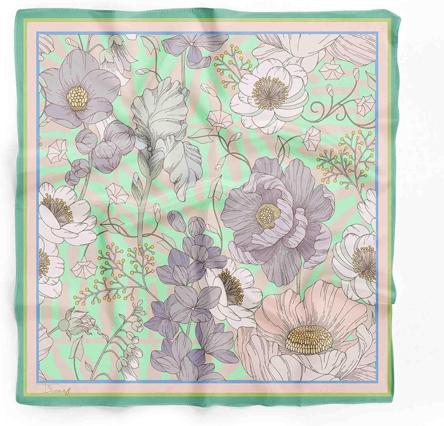 dscarf Womens Neck Scarf 21"x21" Small Square | Headband Scarf Ethnic Bandana Head Scarf Flowering Breathable Lightweight Flowering Design 21