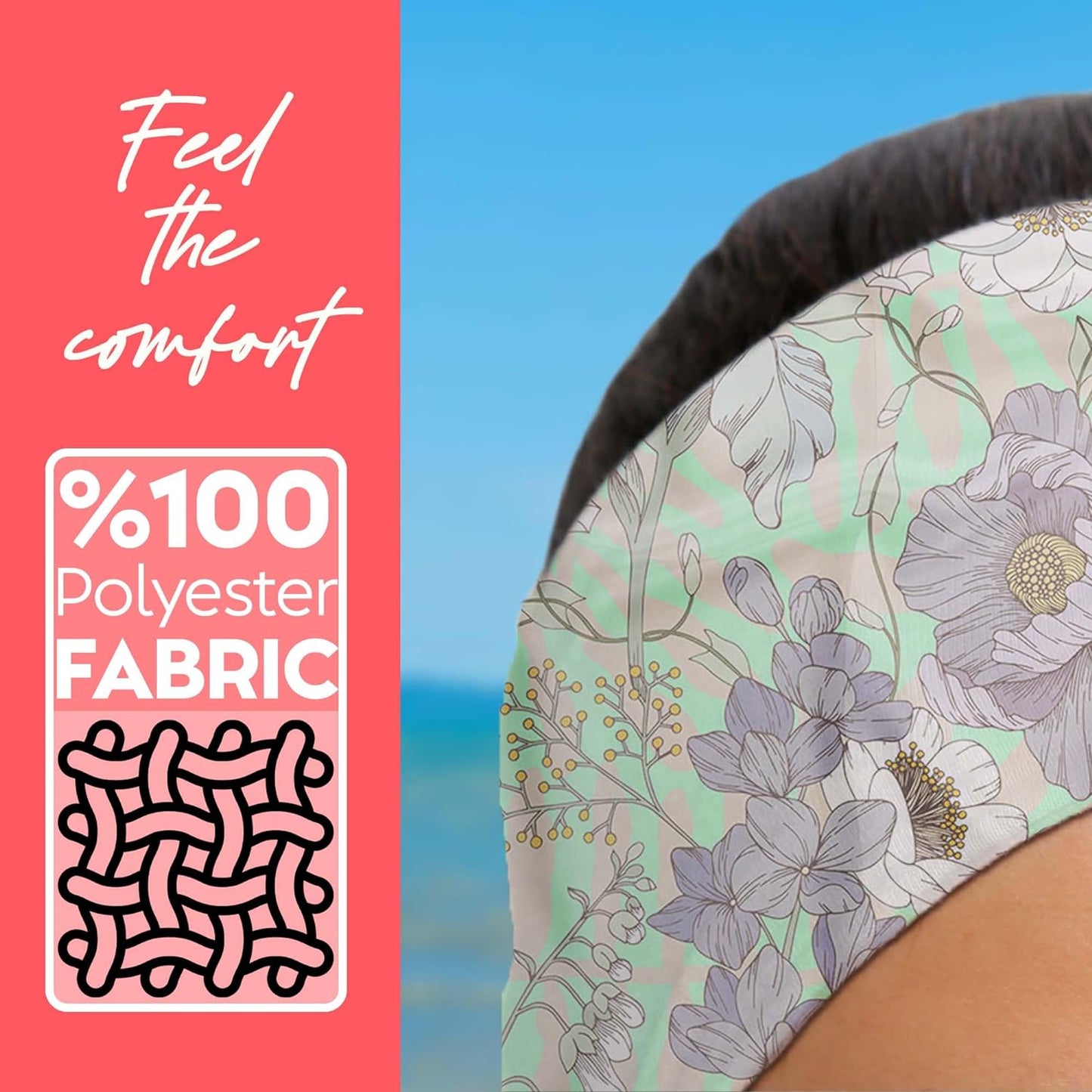 dscarf Womens Neck Scarf 21"x21" Small Square | Headband Scarf Ethnic Bandana Head Scarf Flowering Breathable Lightweight Flowering Design 21