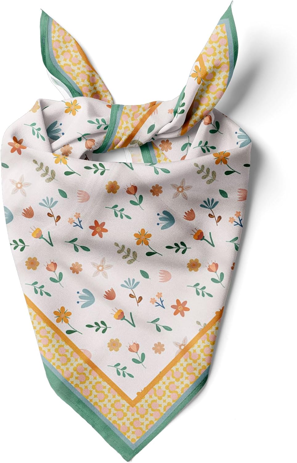 dscarf Womens Neck Scarf 21"x21" Small Square | Headband Scarf Ethnic Bandana Head Scarf Flowering Breathable Lightweight Flowering Design 9