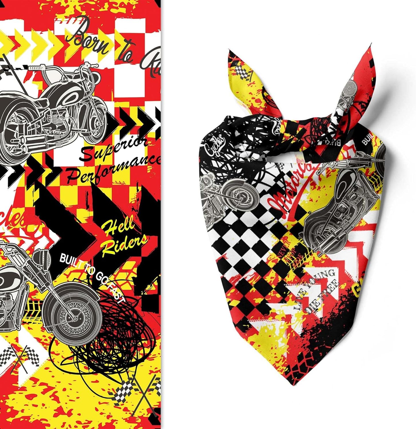 Unisex Neck Scarf 23"x23" Small Square | Headband Scarf Motorcycle Bandana Men & Women Head Scarf Breathable Lightweight Design 2