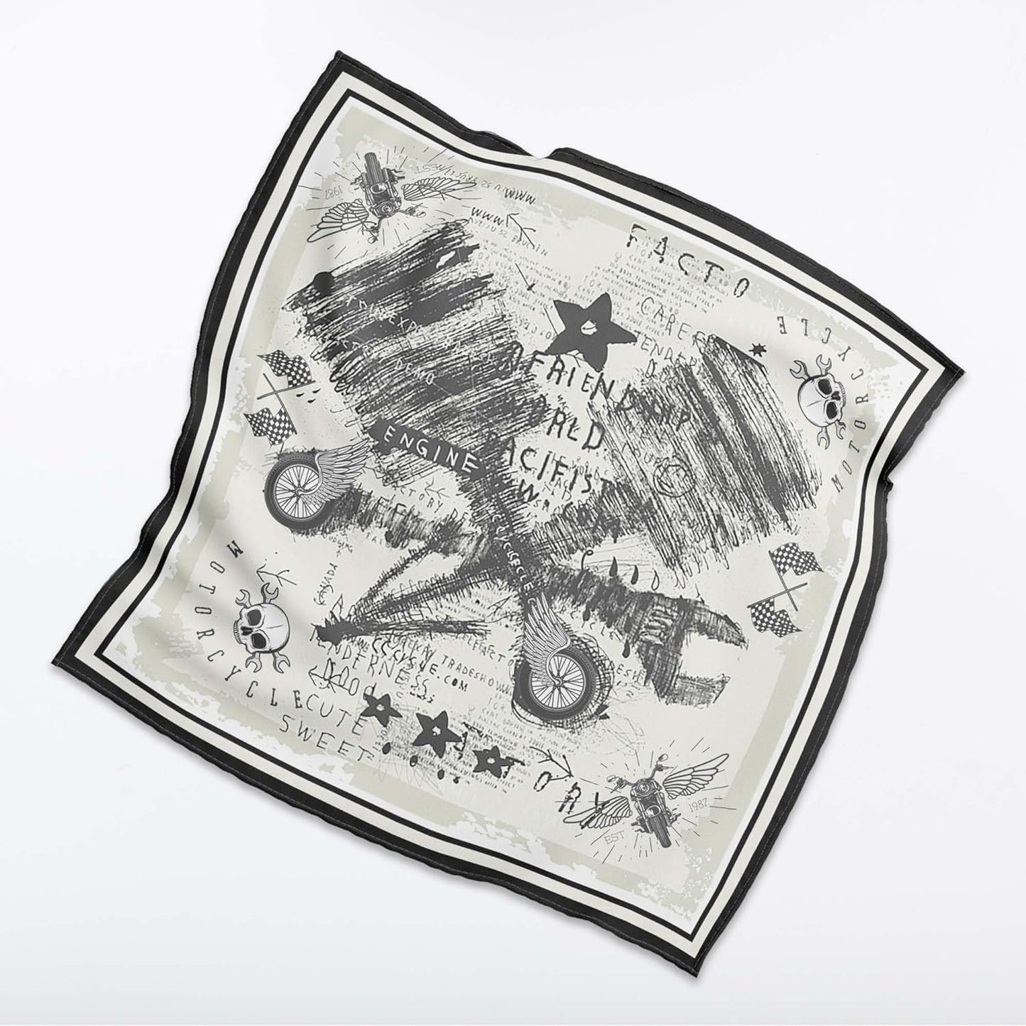 Unisex Neck Scarf 23"x23" Small Square | Headband Scarf Motorcycle Bandana Men & Women Head Scarf Breathable Lightweight Design 10