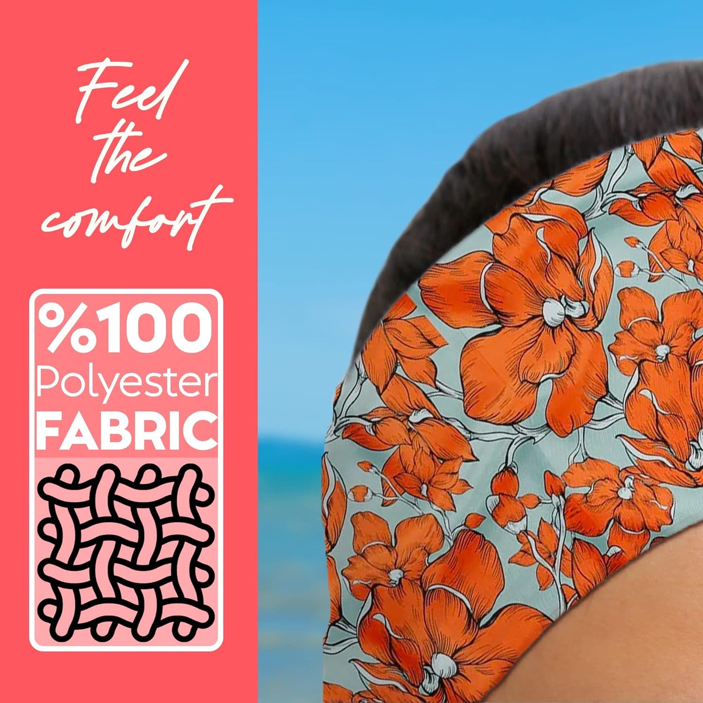 dscarf Womens Neck Scarf 21"x21" Small Square | Headband Scarf Ethnic Bandana Head Scarf Flowering Breathable Lightweight Flowering Design 4