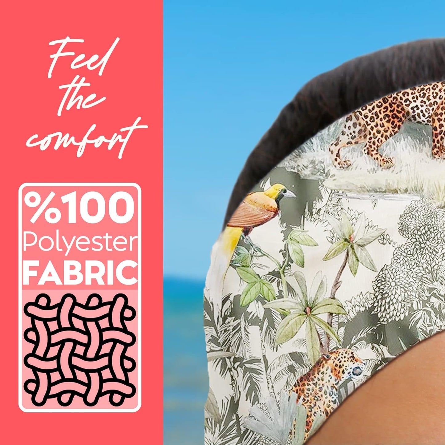 dscarf Womens Neck Scarf 21"x21" Small Square | Headband Scarf Ethnic Bandana Head Scarf Flowering Breathable Lightweight Leopard Design 1