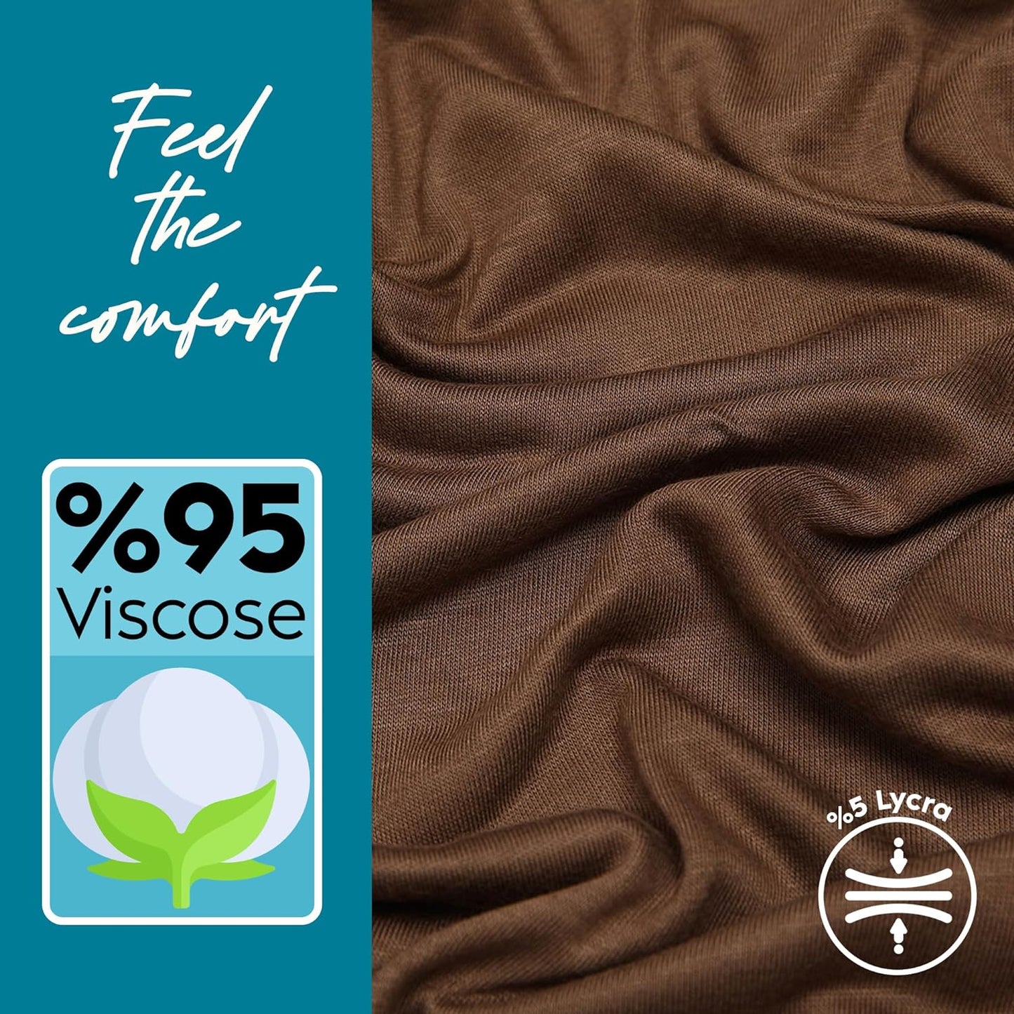 Premium Jersey Head Scarf Wrap Instant Hijab For Women | Women Muslim Instant Hijab | Ready Pre sewn Jersey Turban (Coffee)