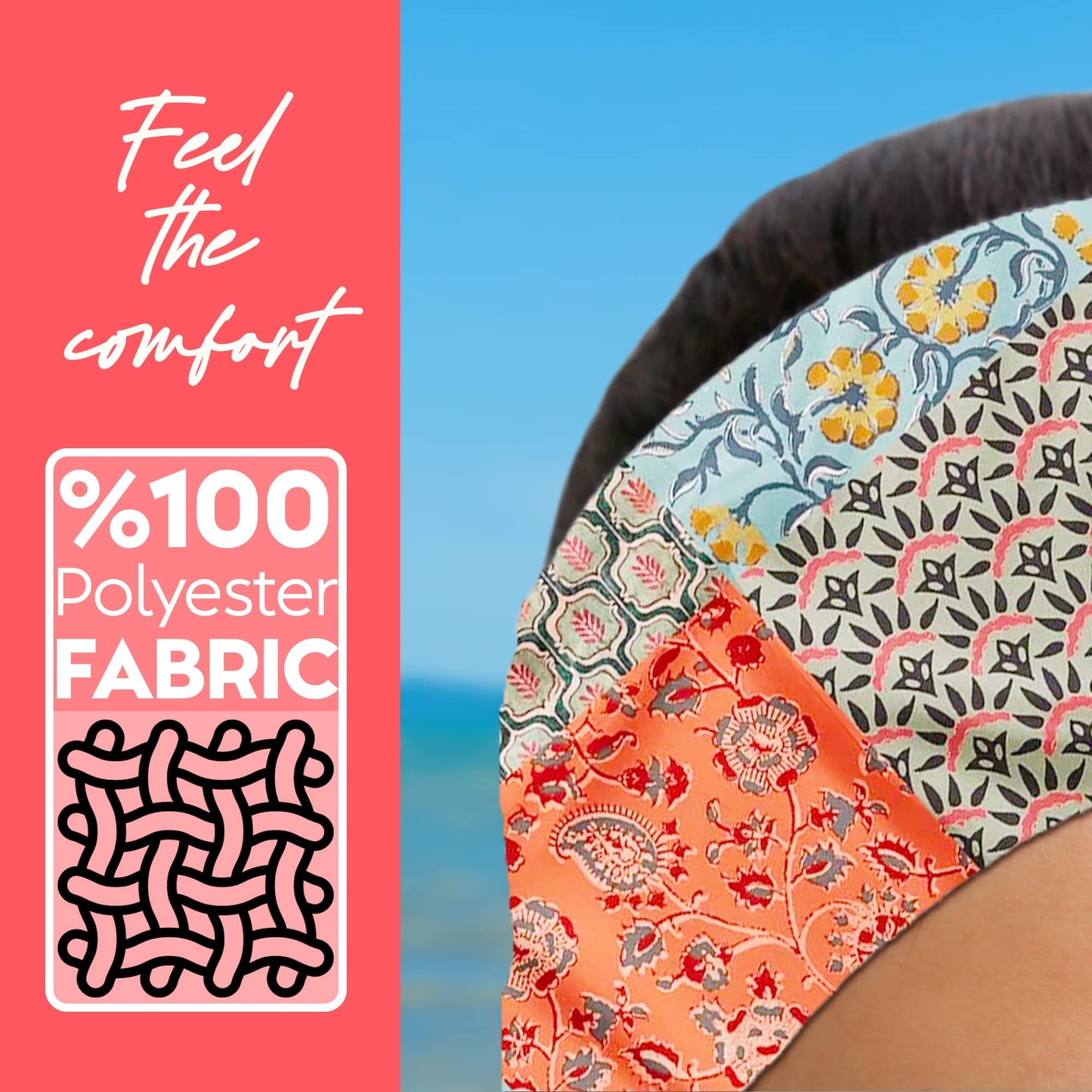 dscarf Womens Neck Scarf 21"x21" Small Square | Headband Scarf Ethnic Bandana Head Scarf Flowering Breathable Lightweight Ethnic Design 3