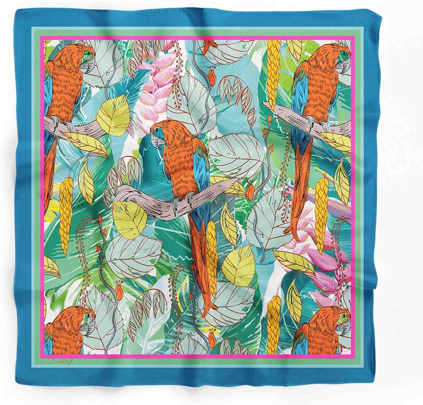 dscarf Womens Neck Scarf 21"x21" Small Square | Headband Scarf Ethnic Bandana Head Scarf Flowering Breathable Lightweight Flowering Design 16