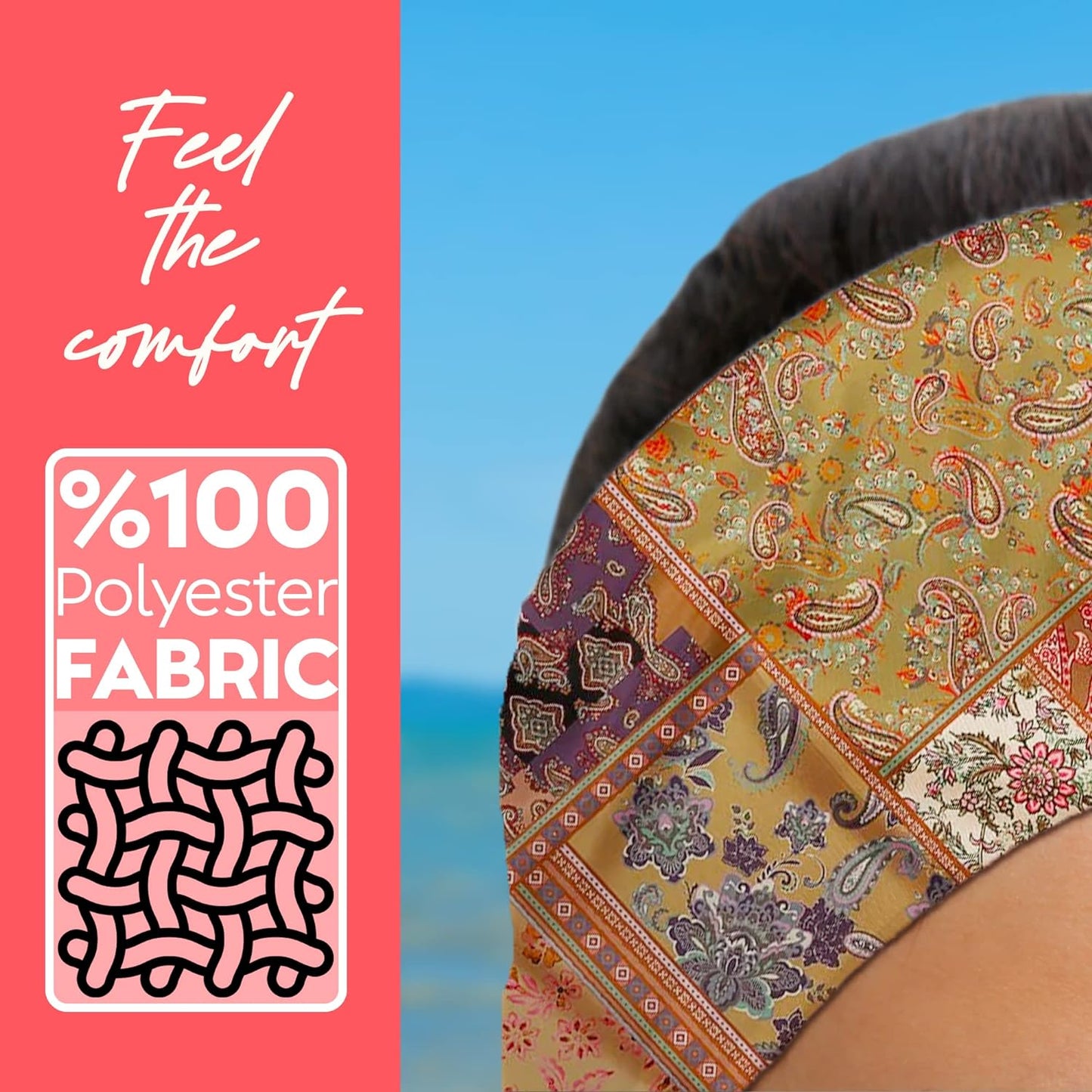dscarf Womens Neck Scarf 21"x21" Small Square | Headband Scarf Ethnic Bandana Head Scarf Flowering Breathable Lightweight Ethnic Design 1