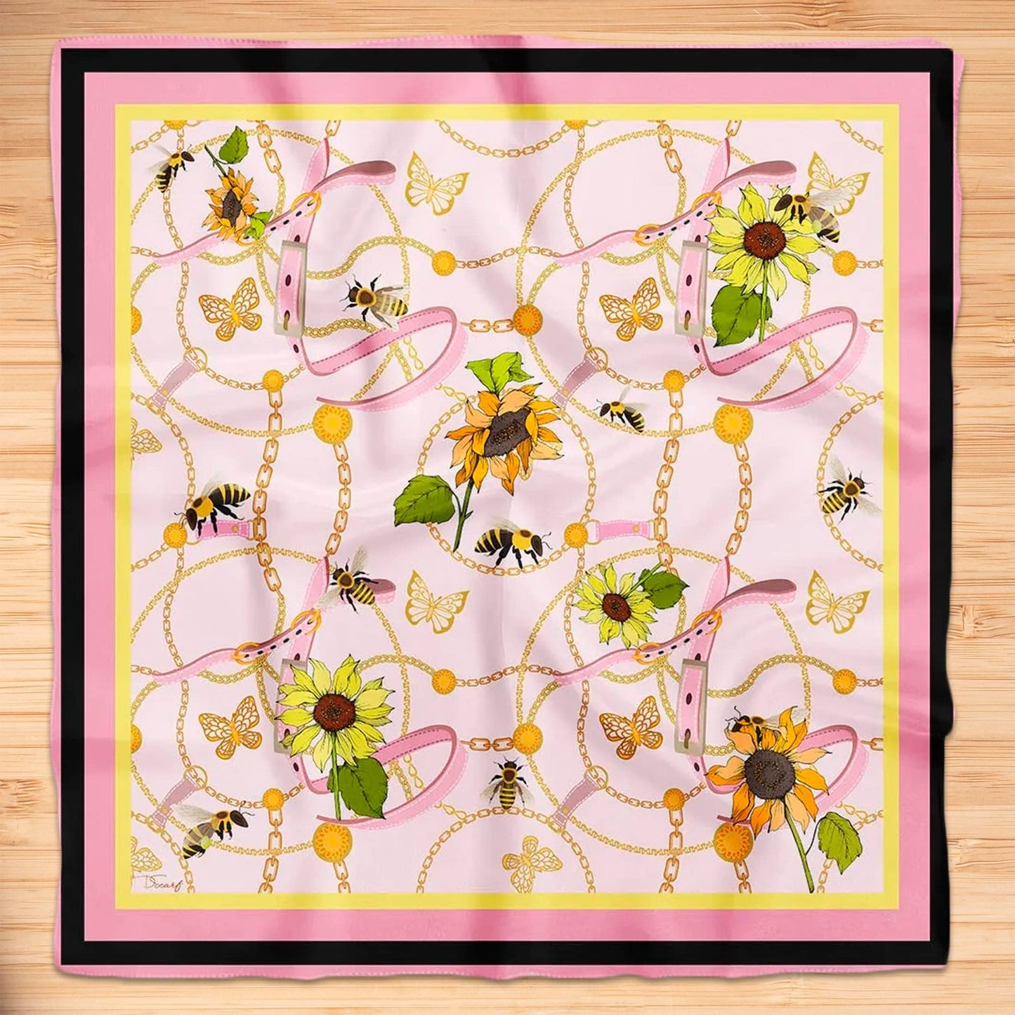 dscarf Womens Neck Scarf 21"x21" Small Square | Headband Scarf Ethnic Bandana Head Scarf Flowering Breathable Lightweight Flowering Design 1