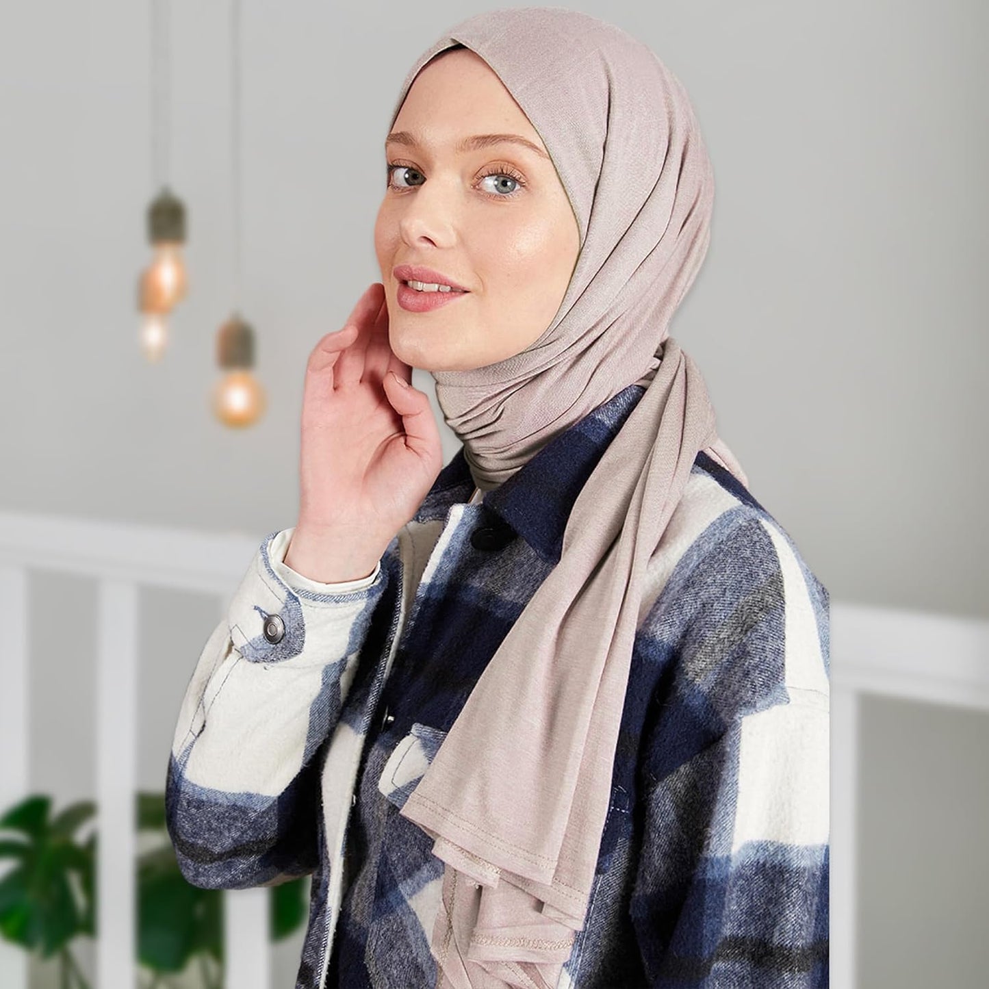 Premium Jersey Head Scarf Wrap Instant Hijab For Women | Women Muslim Instant Hijab | Ready Pre sewn Jersey Turban (Rose)