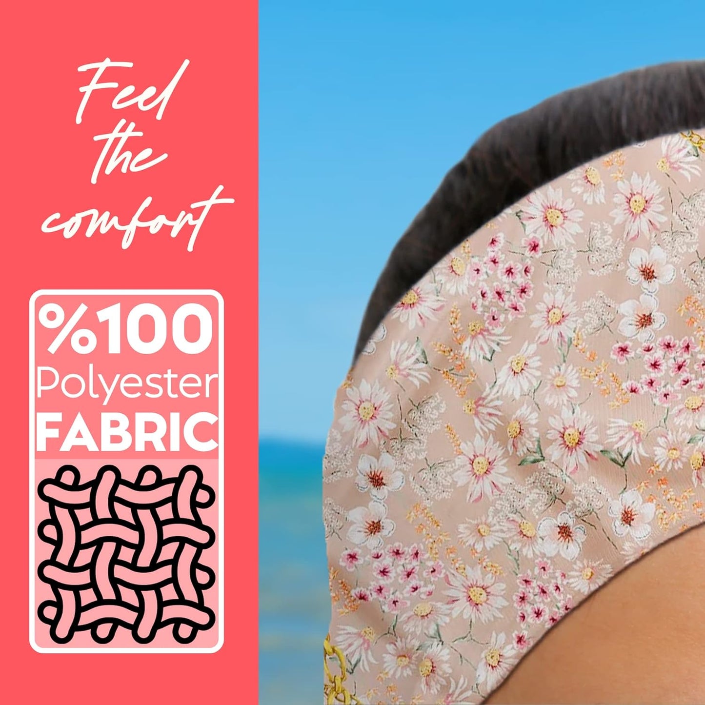 dscarf Womens Neck Scarf 21"x21" Small Square | Headband Scarf Ethnic Bandana Head Scarf Flowering Breathable Lightweight Flowering Design 3