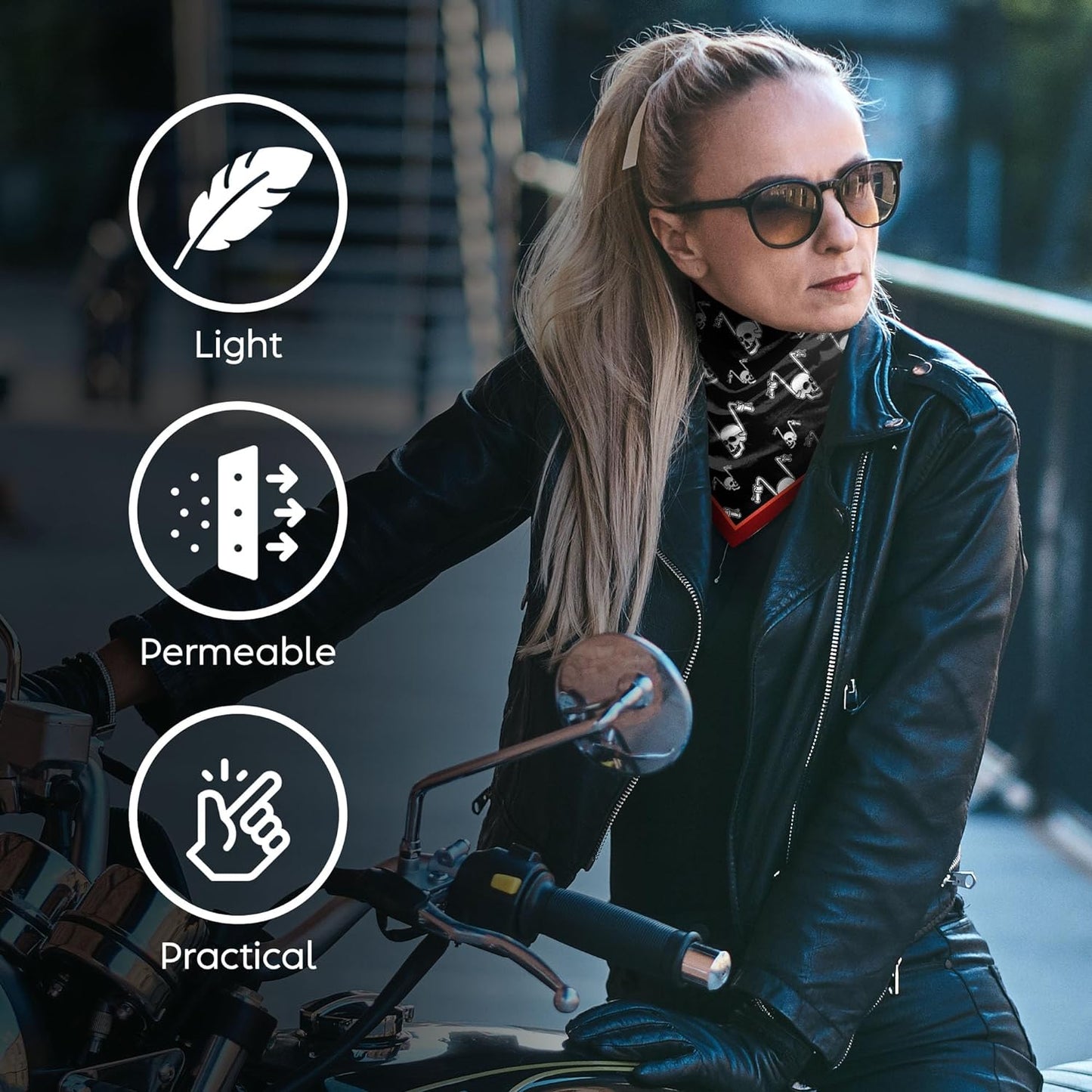Unisex Neck Scarf 23"x23" Small Square | Headband Scarf Motorcycle Bandana Men & Women Head Scarf Breathable Lightweight Design 5