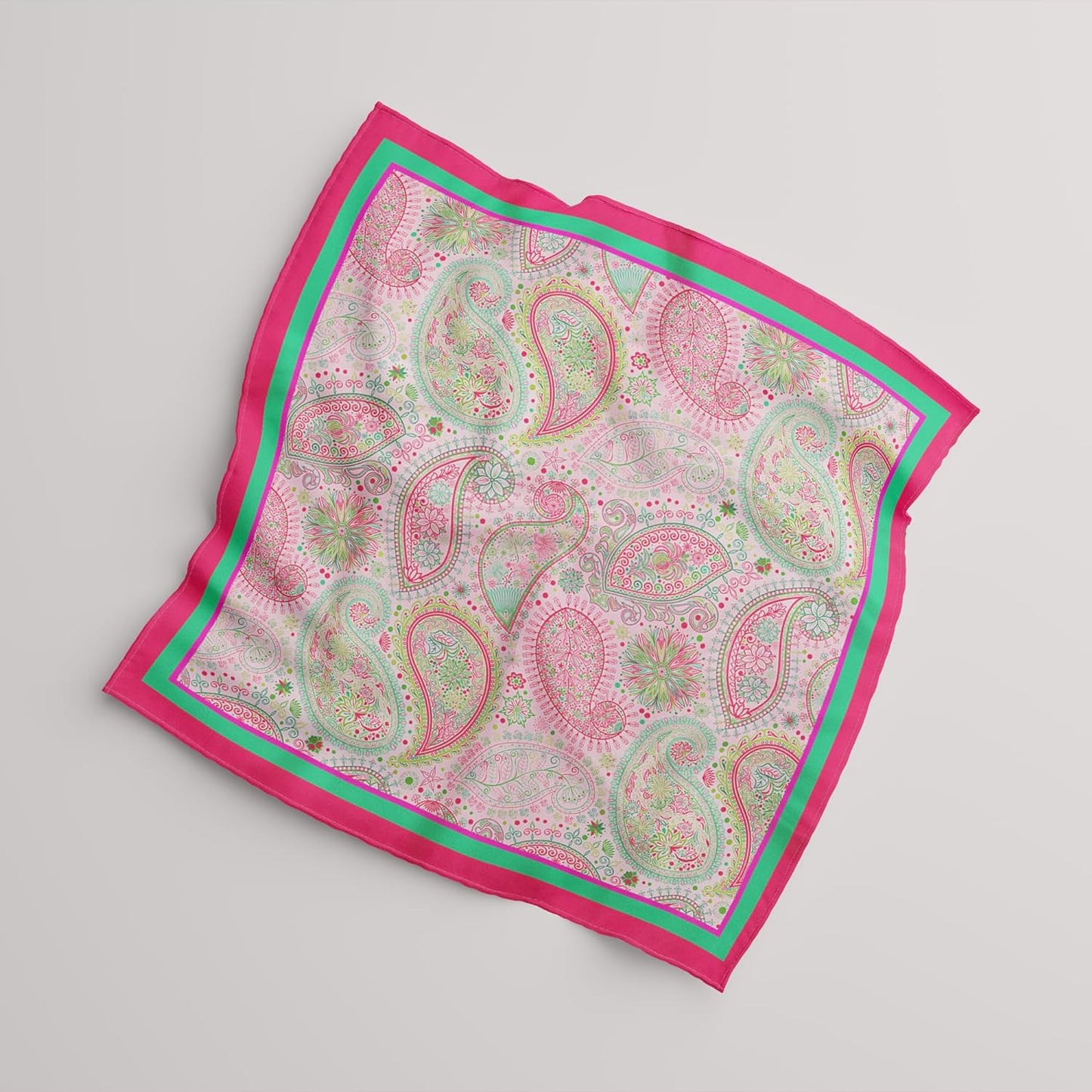 dscarf Womens Neck Scarf 21"x21" Small Square | Headband Scarf Ethnic Bandana Head Scarf Flowering Breathable Lightweight Flowering Design 8