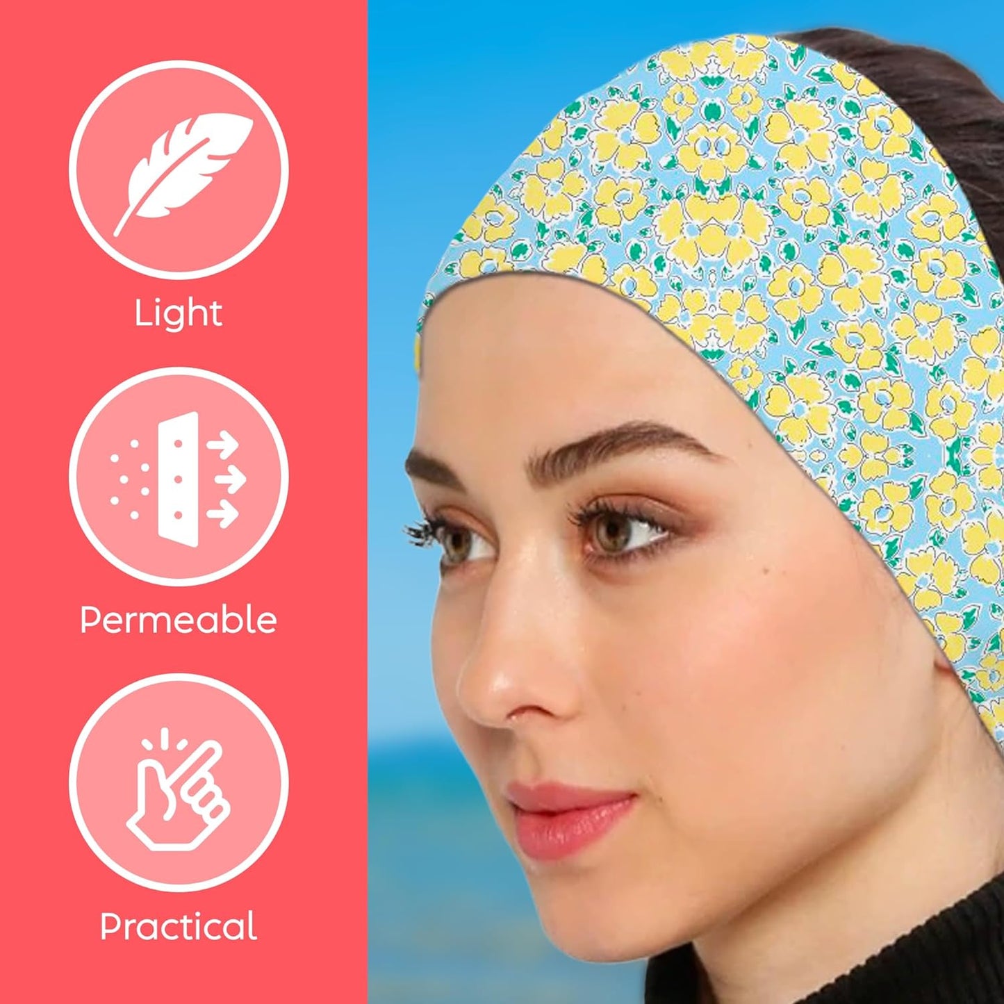dscarf Womens Neck Scarf 21"x21" Small Square | Headband Scarf Ethnic Bandana Head Scarf Flowering Breathable Lightweight Flowering Design 11