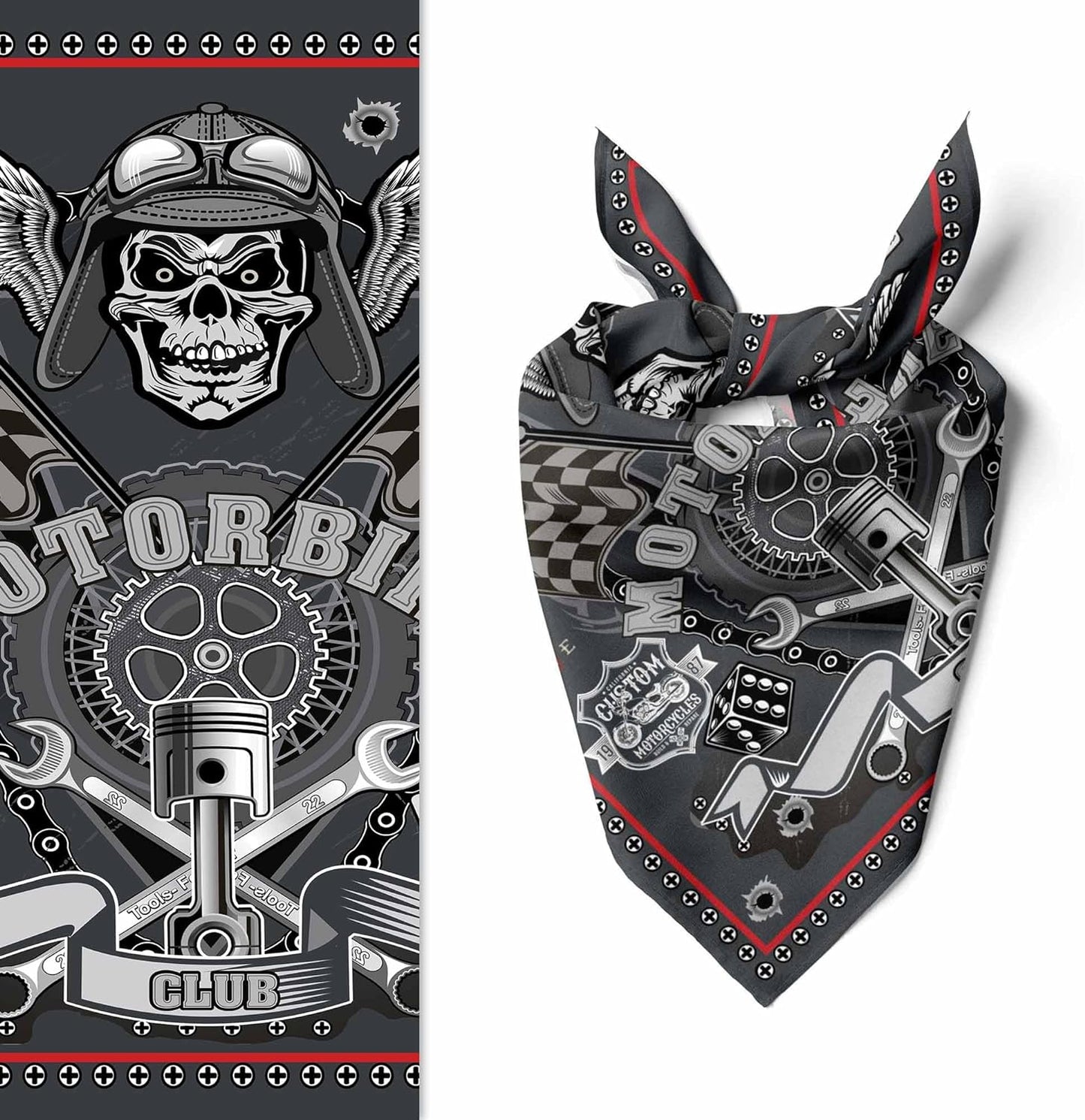 Unisex Neck Scarf 23"x23" Small Square | Headband Scarf Motorcycle Bandana Men & Women Head Scarf Breathable Lightweight Design 4