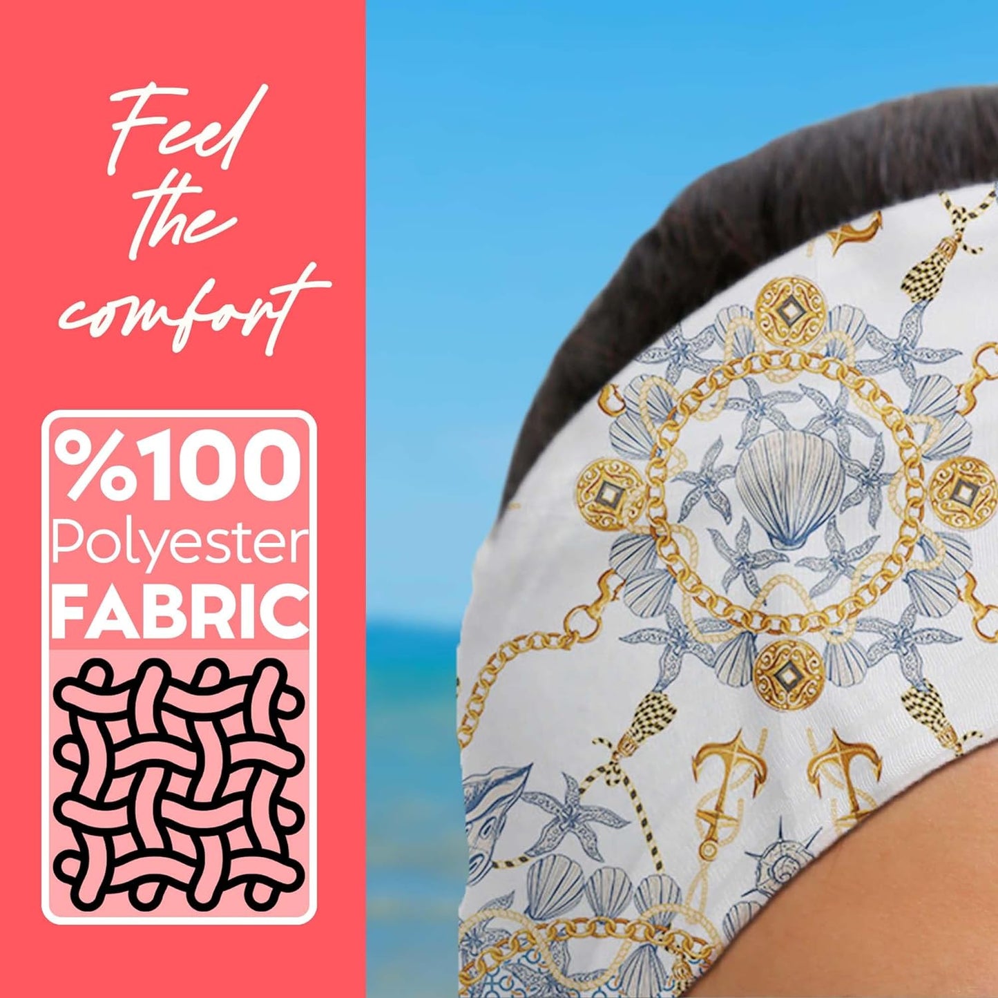 dscarf Womens Neck Scarf 21"x21" Small Square | Headband Scarf Ethnic Bandana Head Scarf Flowering Breathable Lightweight Blue Design 3