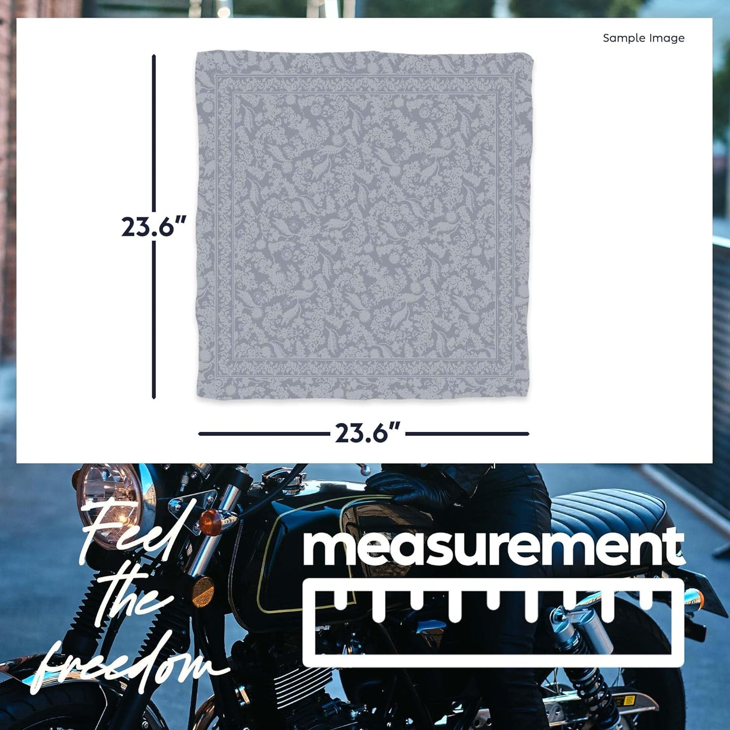 Unisex Neck Scarf 23"x23" Small Square | Headband Scarf Motorcycle Bandana Men & Women Head Scarf Breathable Lightweight Design 2