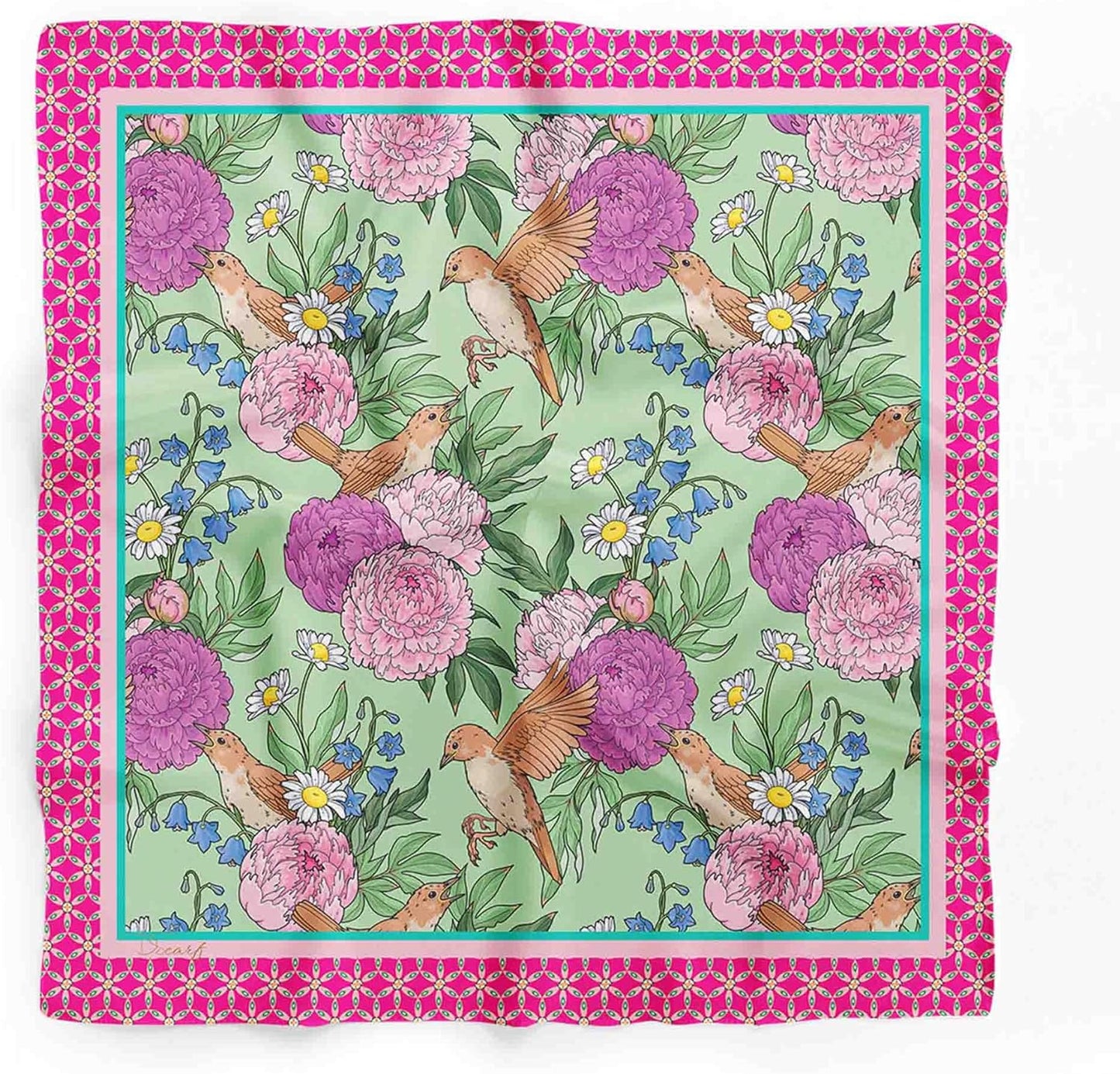 dscarf Womens Neck Scarf 21"x21" Small Square | Headband Scarf Ethnic Bandana Head Scarf Flowering Breathable Lightweight Flowering Design 18