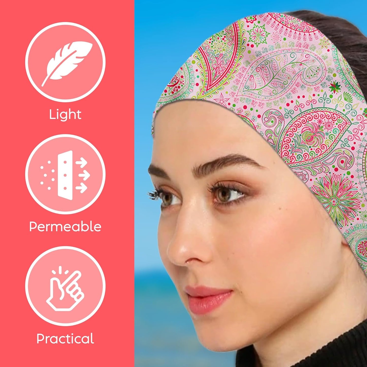 dscarf Womens Neck Scarf 21"x21" Small Square | Headband Scarf Ethnic Bandana Head Scarf Flowering Breathable Lightweight Flowering Design 8