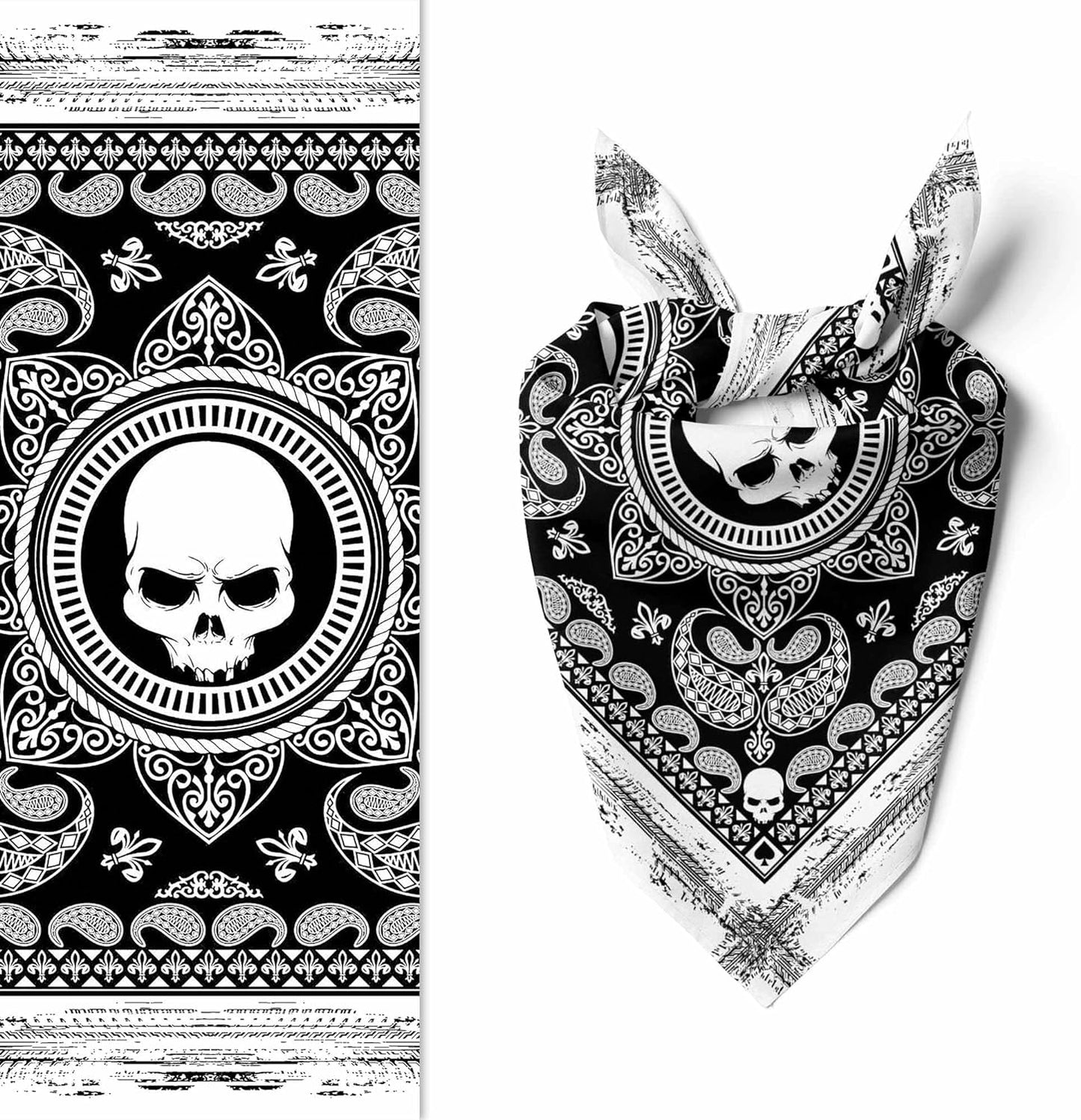 Unisex Neck Scarf 23"x23" Small Square | Headband Scarf Motorcycle Bandana Men & Women Head Scarf Breathable Lightweight Design 9