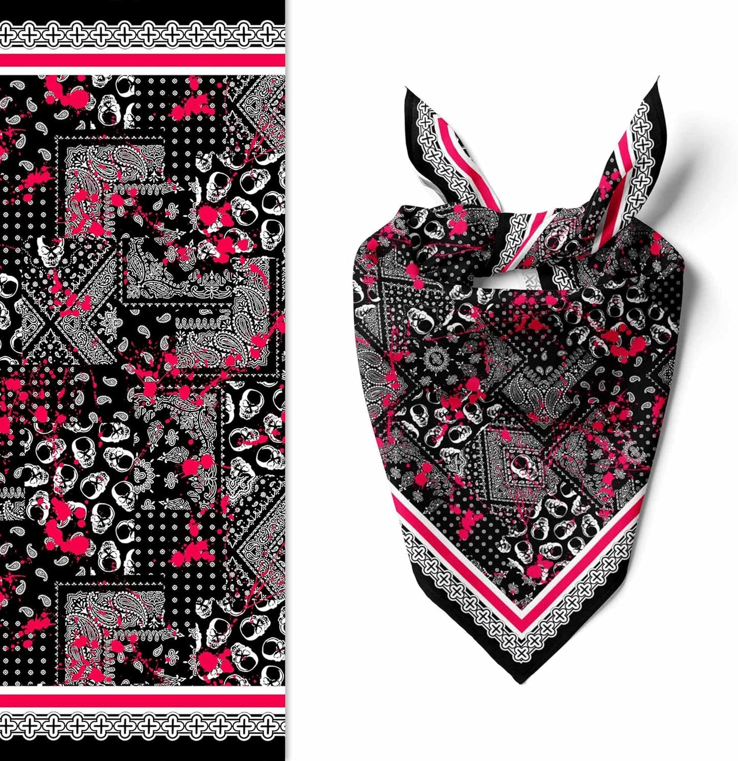 Unisex Neck Scarf 23"x23" Small Square | Headband Scarf Motorcycle Bandana Men & Women Head Scarf Breathable Lightweight Design 3