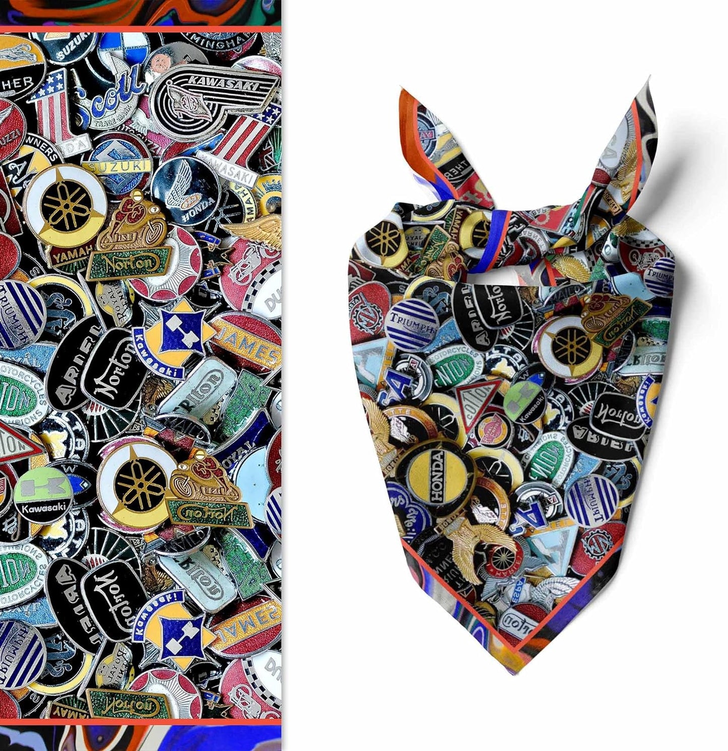 Unisex Neck Scarf 23"x23" Small Square | Headband Scarf Motorcycle Bandana Men & Women Head Scarf Breathable Lightweight Design 7