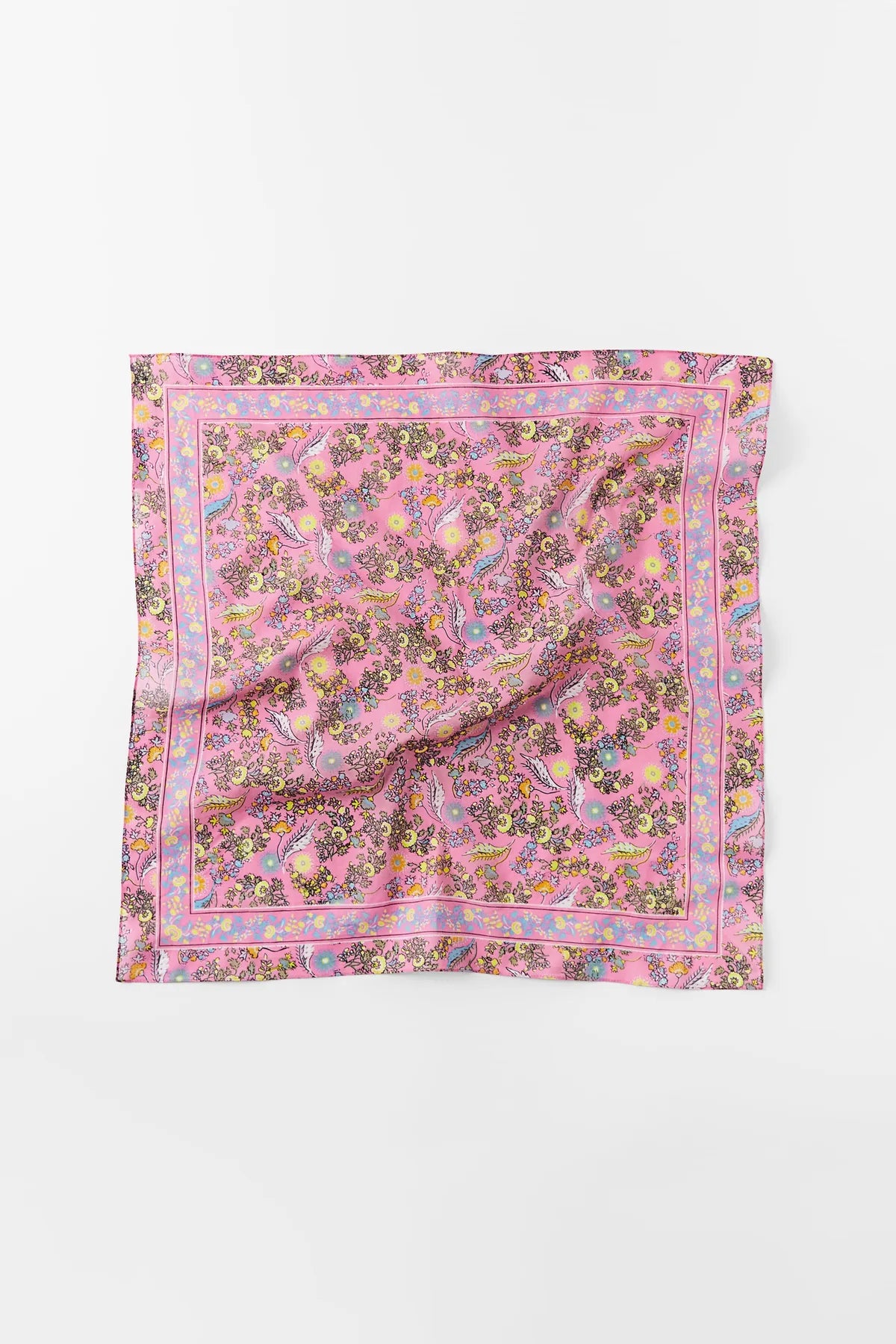 Pink Bandana with Floral Pattern