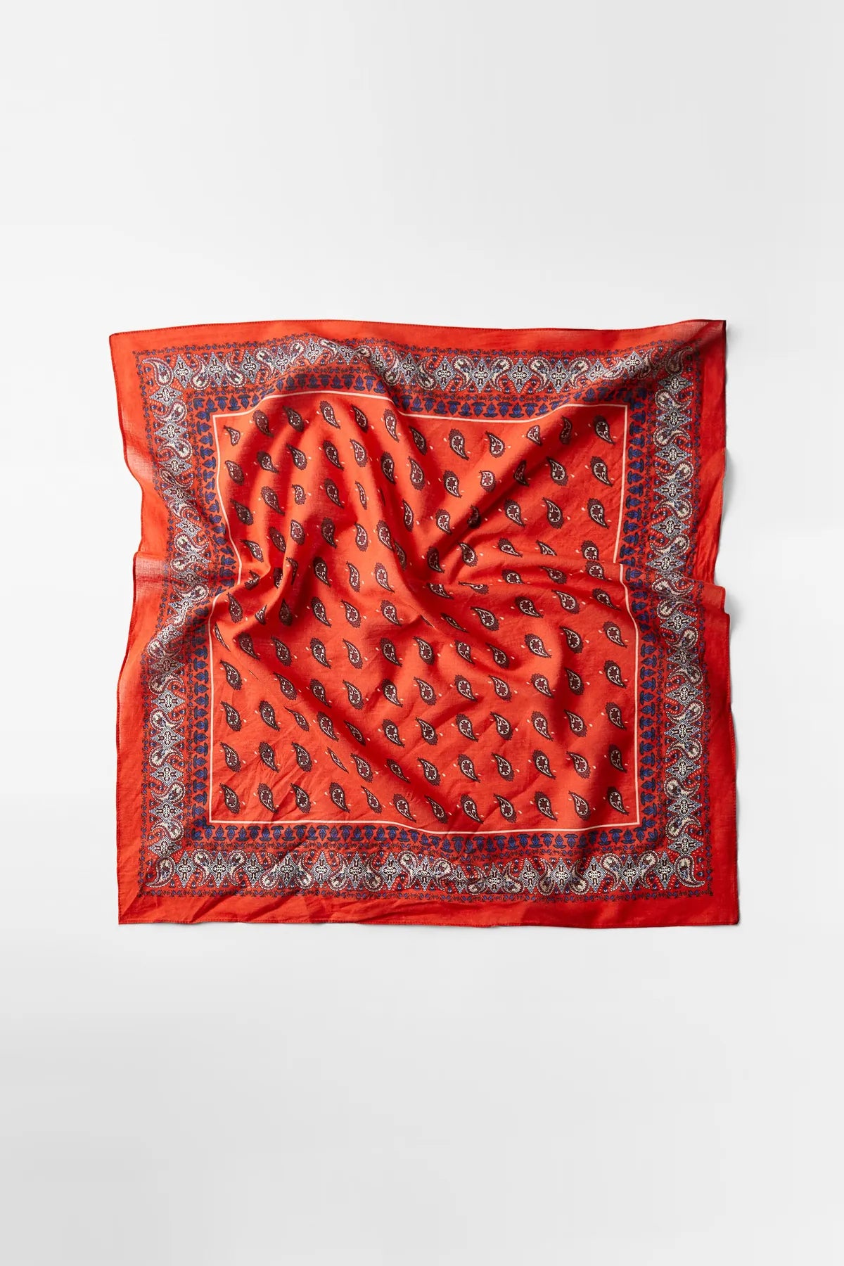 Red Bandana with Ethnic Pattern