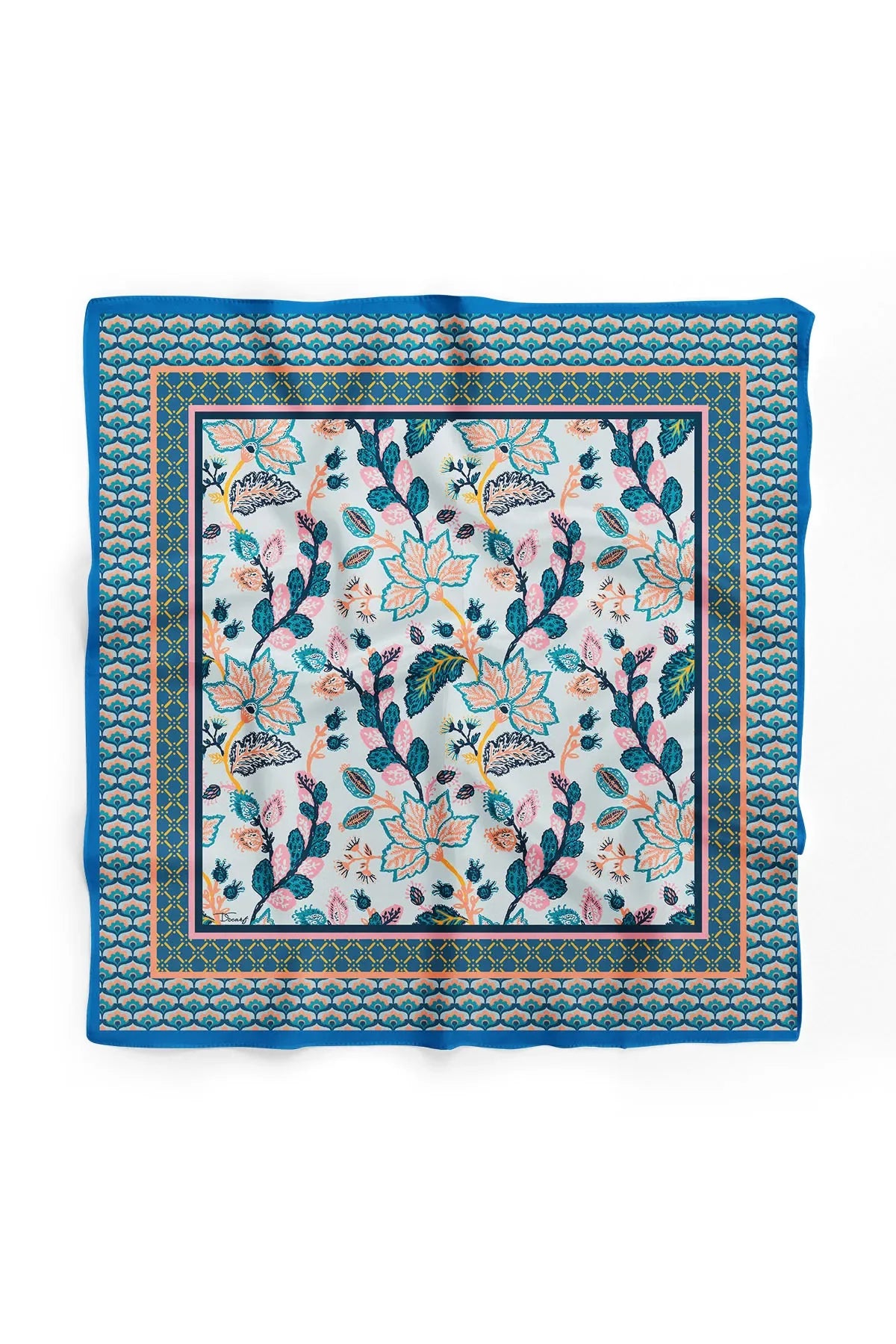 Blue Patterned Cotton Bandana