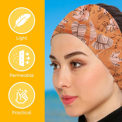 Womens Neck Scarf 23"x23" Small Square Organic Cotton | Headband Scarf Bandana Wrap Head Scarf Breathable Lightweight Flowering Design 7