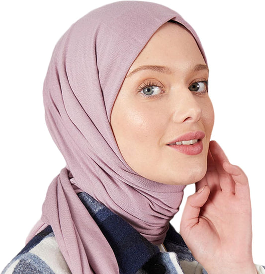Premium Jersey Head Scarf Wrap Instant Hijab For Women | Women Muslim Instant Hijab | Ready Pre sewn Jersey Turban (Lilac)