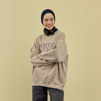 Instant Muslim Turban Hijab Women Premium Jersey Head Scarf Wrap Instant Hijab with Snap | Ready Pre sewn Jersey Turban (Navy Blue)