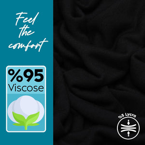 Premium Jersey Head Scarf Wrap Instant Hijab For Women | Women Muslim Instant Hijab | Ready Pre sewn Jersey Turban (Black)