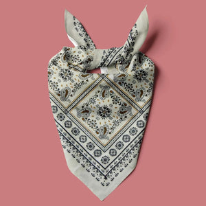 Womens Neck Scarf 23"x23" Small Square Organic Cotton | Headband Scarf Bandana Wrap Head Scarf Breathable Lightweight Flowering Design 5
