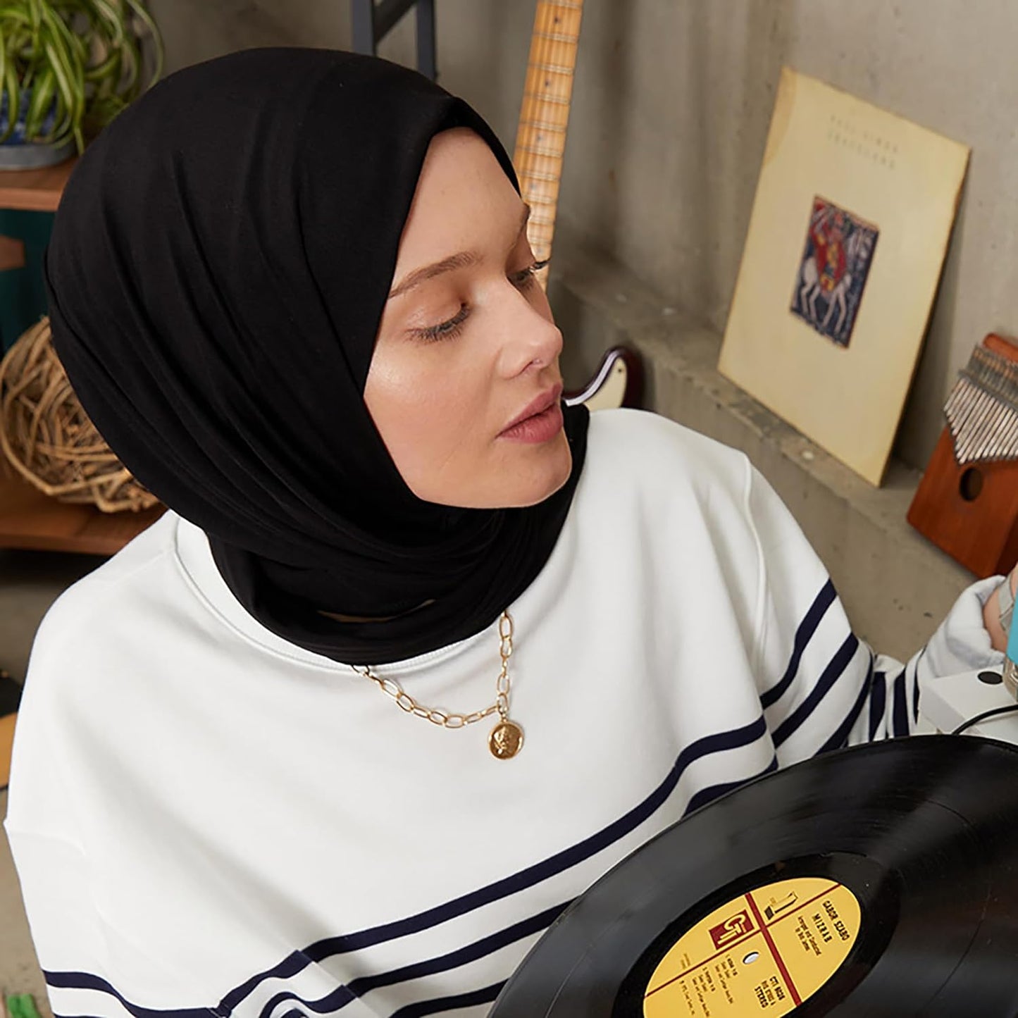 Premium Jersey Head Scarf Wrap Instant Hijab For Women | Women Muslim Instant Hijab | Ready Pre sewn Jersey Turban (Black)
