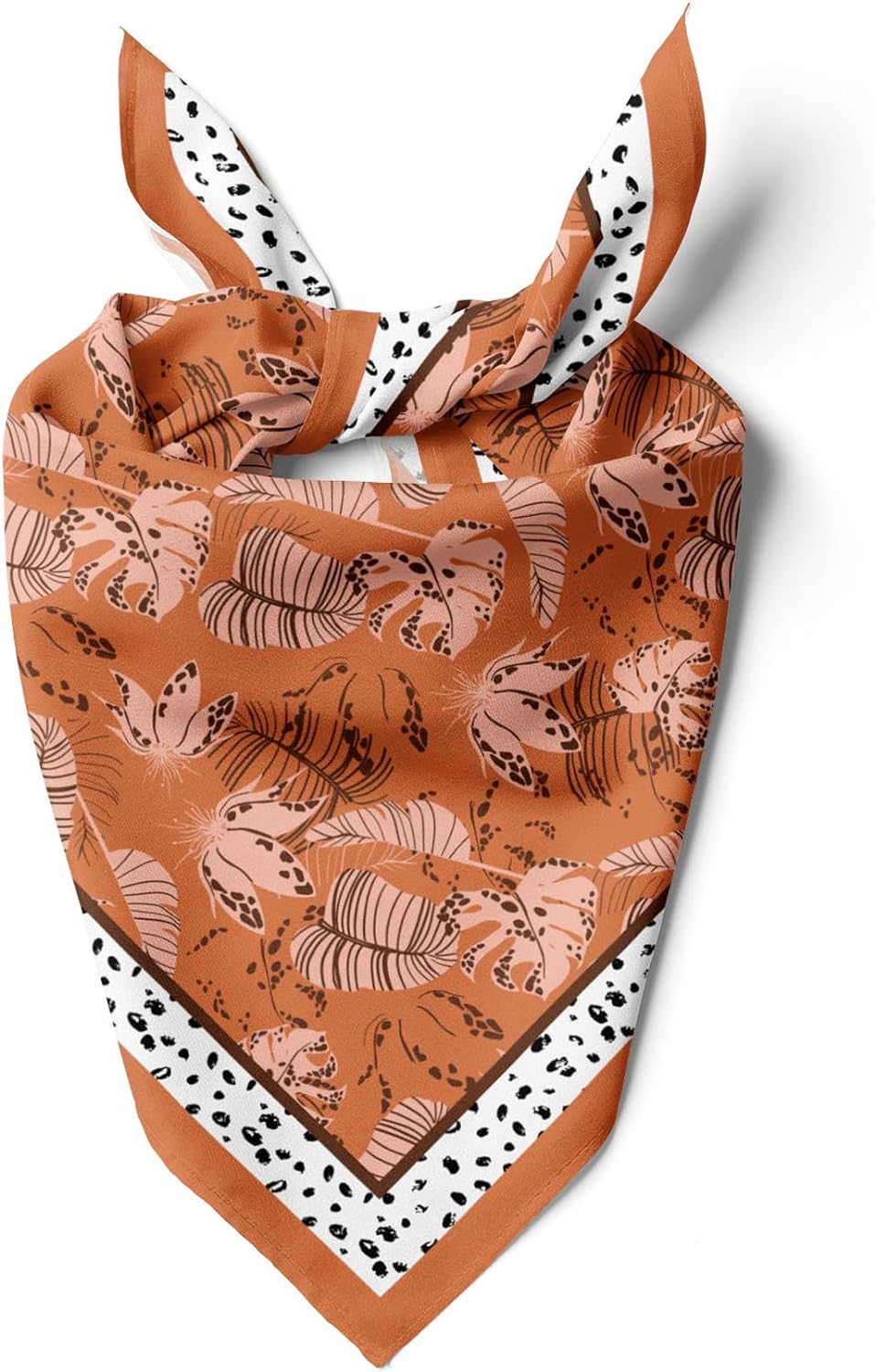 Womens Neck Scarf 23"x23" Small Square Organic Cotton | Headband Scarf Bandana Wrap Head Scarf Breathable Lightweight Flowering Design 7