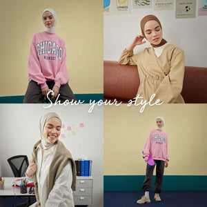 Instant Muslim Turban Hijab Women Premium Jersey Head Scarf Wrap Instant Hijab with Snap | Ready Pre sewn Jersey Turban (Cream)