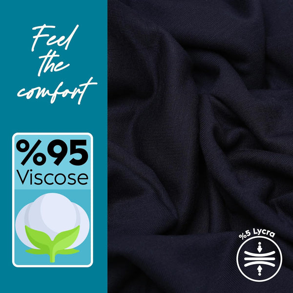 Premium Jersey Head Scarf Wrap Instant Hijab For Women | Women Muslim Instant Hijab | Ready Pre sewn Jersey Turban (Navy Blue)