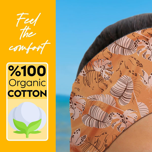 Womens Neck Scarf 23"x23" Small Square Organic Cotton | Headband Scarf Bandana Wrap Head Scarf Breathable Lightweight Flowering Design 7