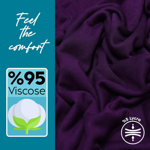 Premium Jersey Head Scarf Wrap Instant Hijab For Women | Women Muslim Instant Hijab | Ready Pre sewn Jersey Turban (Purple)